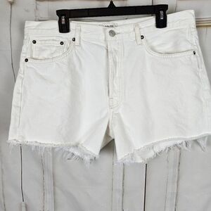 Agolde cut off white Jean shorts